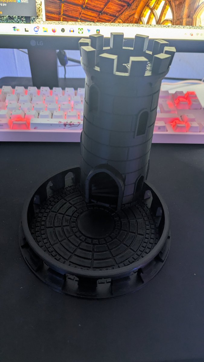 OperatorEmma's tweet image. The D&amp;amp;D group gave me this sick dice roller tower. Gonnae paint it up tonight 🎨🖌️