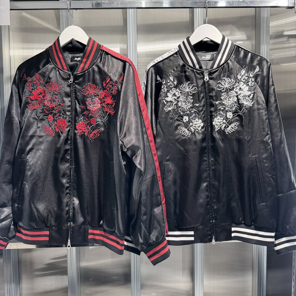 【値下げ】AdaNous【アダナス】スカジャンBlack×Red(黒×赤) ADAM PATEK（アダムパテック） スカジャン ADAMPATEK/aging reversible