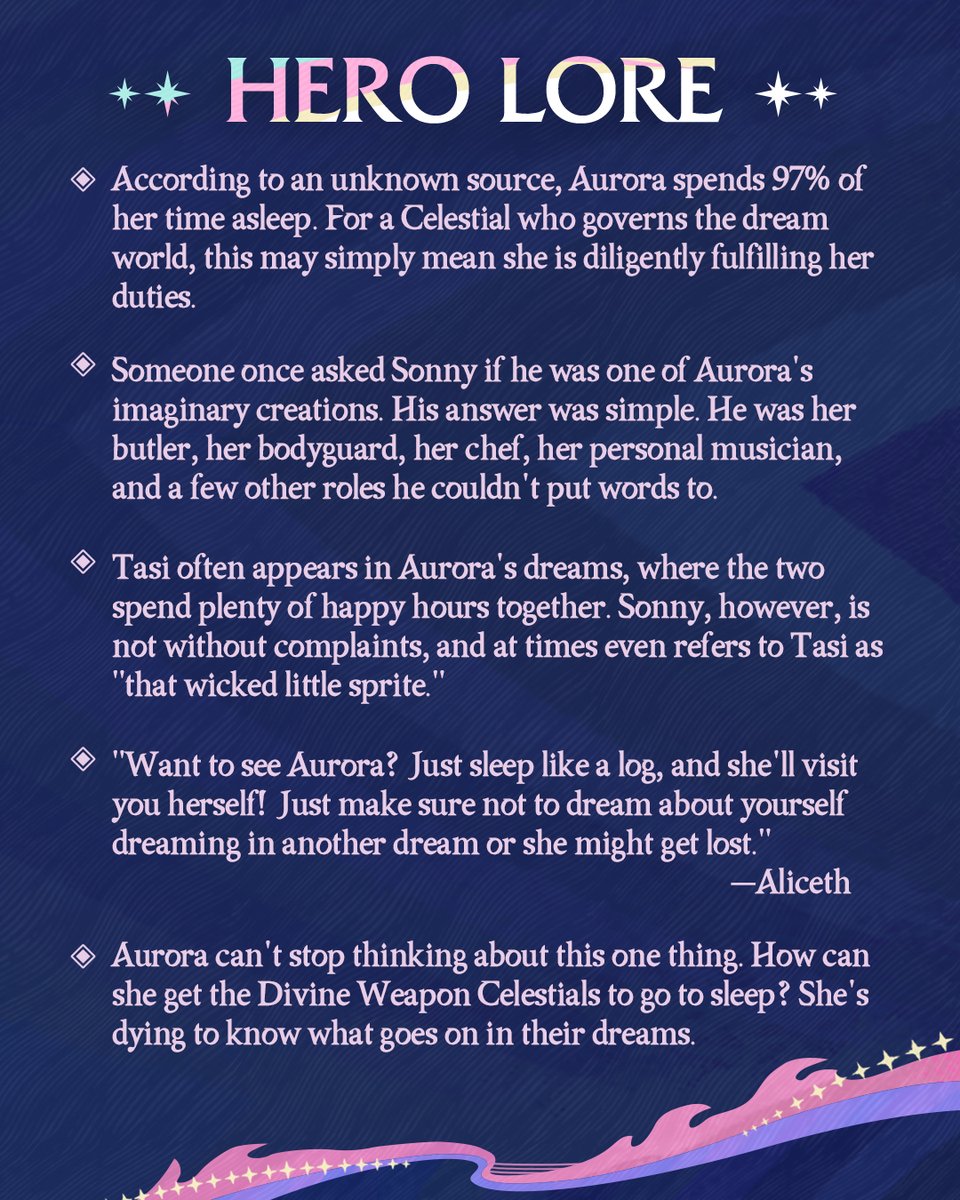 🦄 Hero Lore: Aurora Chosen by Dura herself, Aurora slumbers in