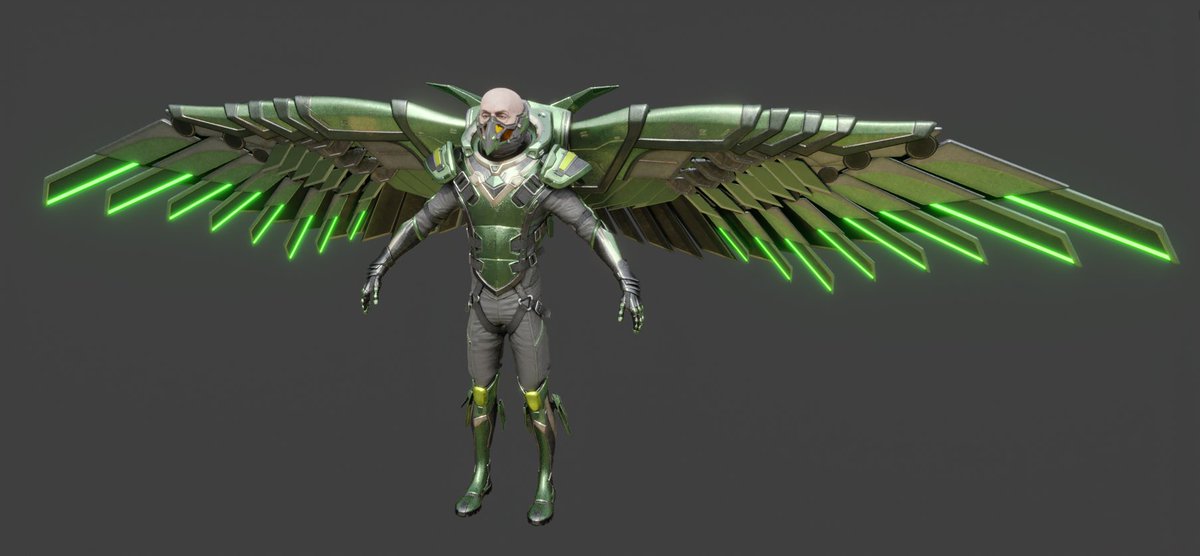 Shocker and Vulture

Vulture needs to work more on his color

shocker is ready to rig