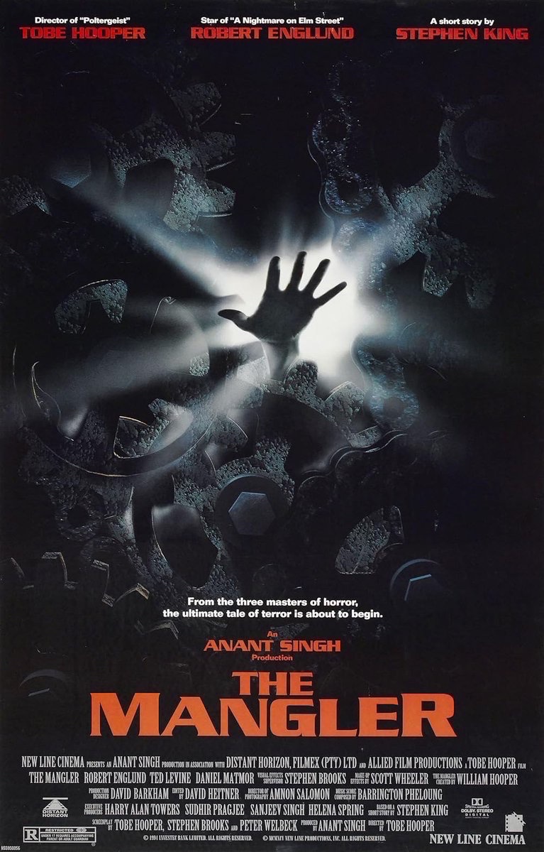 EugWSerra's tweet image. On March 3, 1995, The Mangler was released. #TheMangler #TobeHooper #RobertEnglund #TedLevine #VanessaPike #VeraBlacker