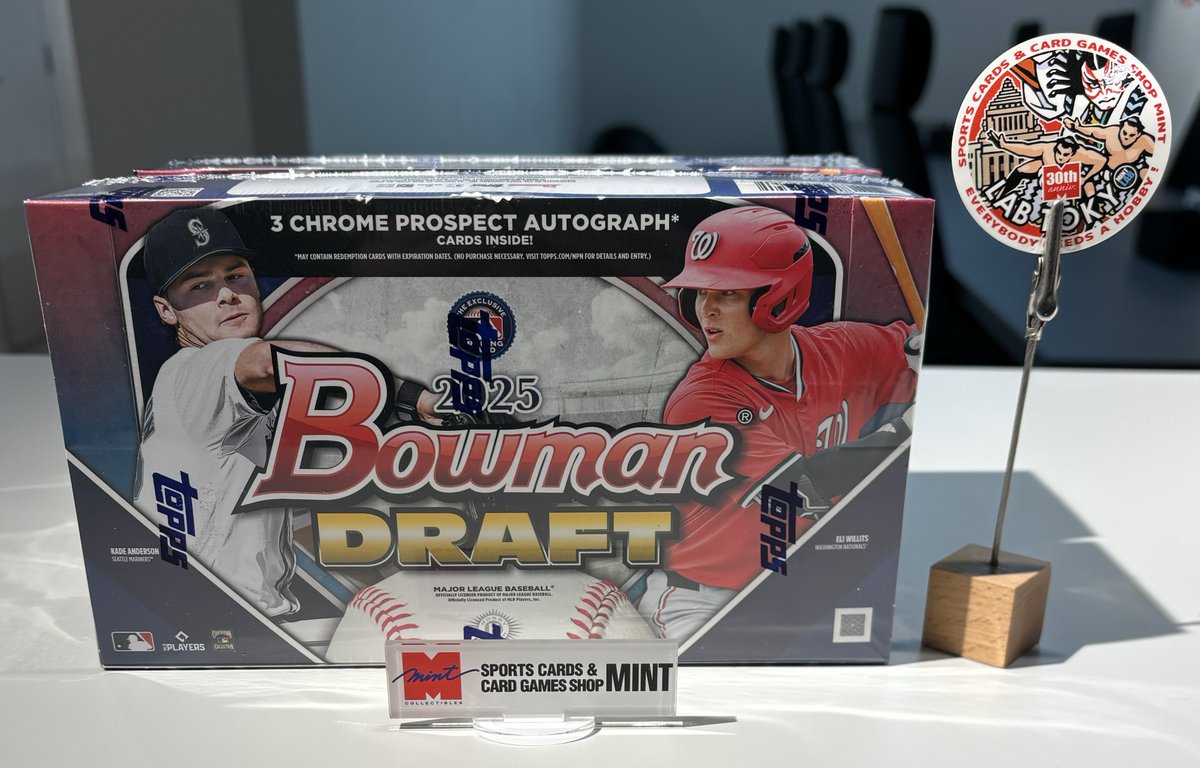MINTLABTOKYO1's tweet image. 【新商品入荷情報】
MLB 2025 TOPPS BOWMAN DRAFT BASEBALL HOBBY
入荷いたしました🙌

本日19:00までの営業となっております。
皆様のご来店お待ちしております😄
#MINTLABTOKYO #EVERYBODYNEEDSAHOBBY
