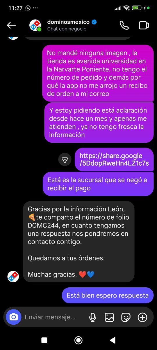 Zyppo01's tweet photo. @dominosmx son solo unos inútiles que fingen atender las quejas, pero realmente poco que esperar de estos incompetentes, aún así siempre es importante ventilar a estás empresas tranzas en redes! https://t.co/kqrQ2IJOgN