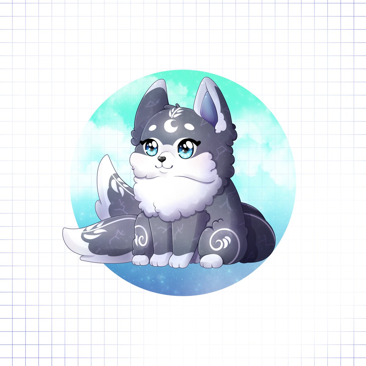 MoonfallenRaven's tweet photo. Moon Husky Mascot by #bunnymizorine https://t.co/7rpKWDALEG