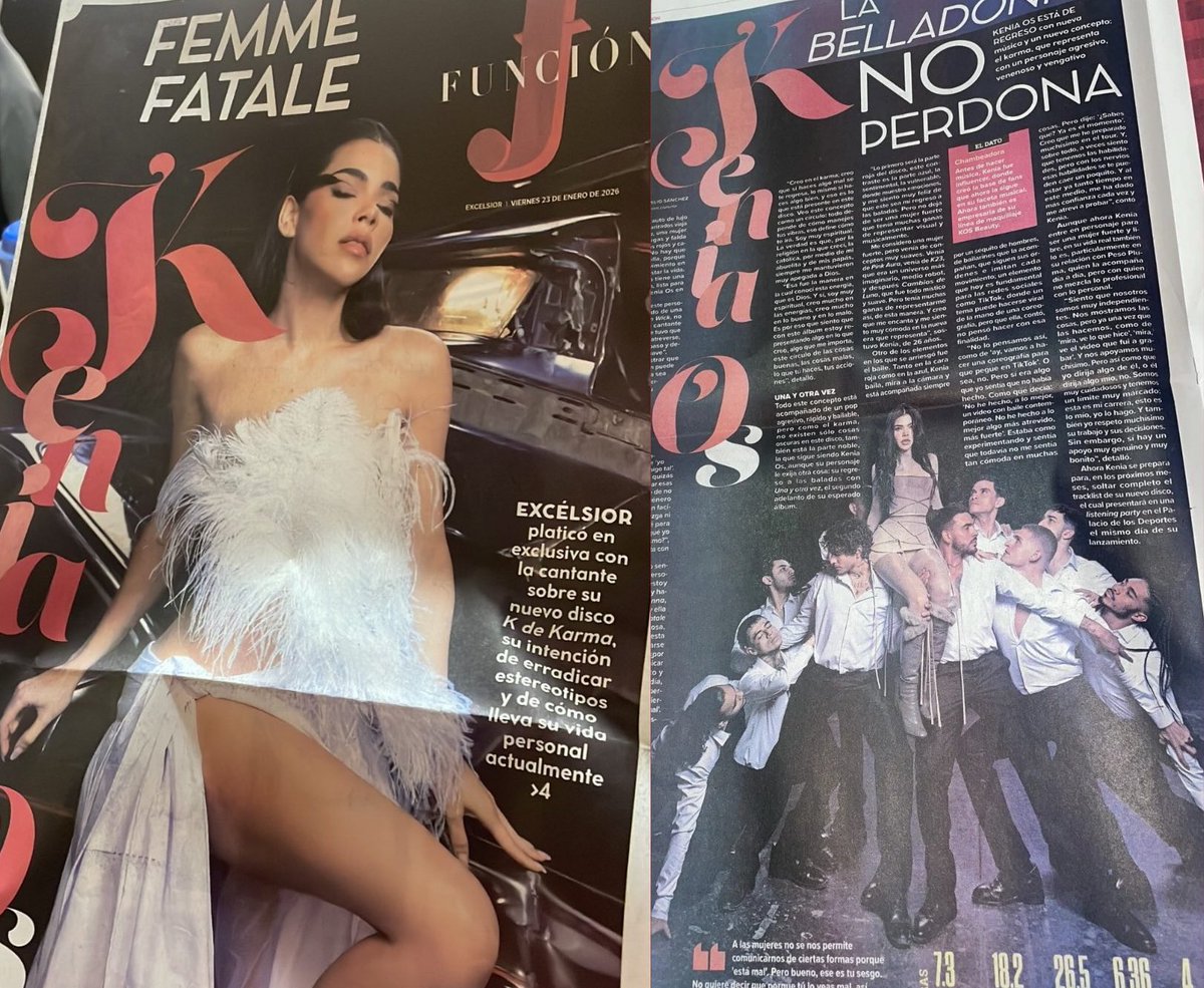 KeninisMxOFC's tweet image. Kenia Os en el periódico “Excélsior”.