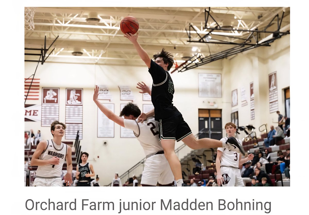 ChristinaMB5's tweet photo. Great shots of @MaddenBohning @OrchardFarmMBB #15 #2027  photo credit St. Louis post 🏀🦅🏀 https://t.co/EkOey5bxMD