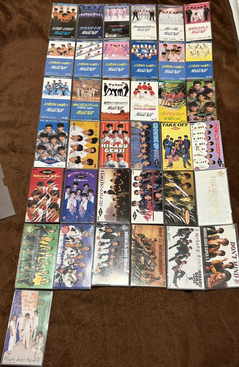 光GENJIシングル8cmCDコンプリート！💙💜🩷🩵❤️💚💛 並べるとすごい