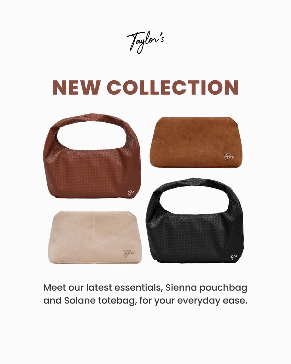 Taylors’ new collection ✨
Meet Sienna Pouchbag &amp; Solane Totebag. 

#TFG #TFGOnTheGo #TFGbag #DailyEssential #TFGstyle #EverydayCarry #SleekDesign #ModernMinimalist #StayChic #FunctionalFashion #StyleStaple #OnTheGo #Backpack #Taylor #Newproduct