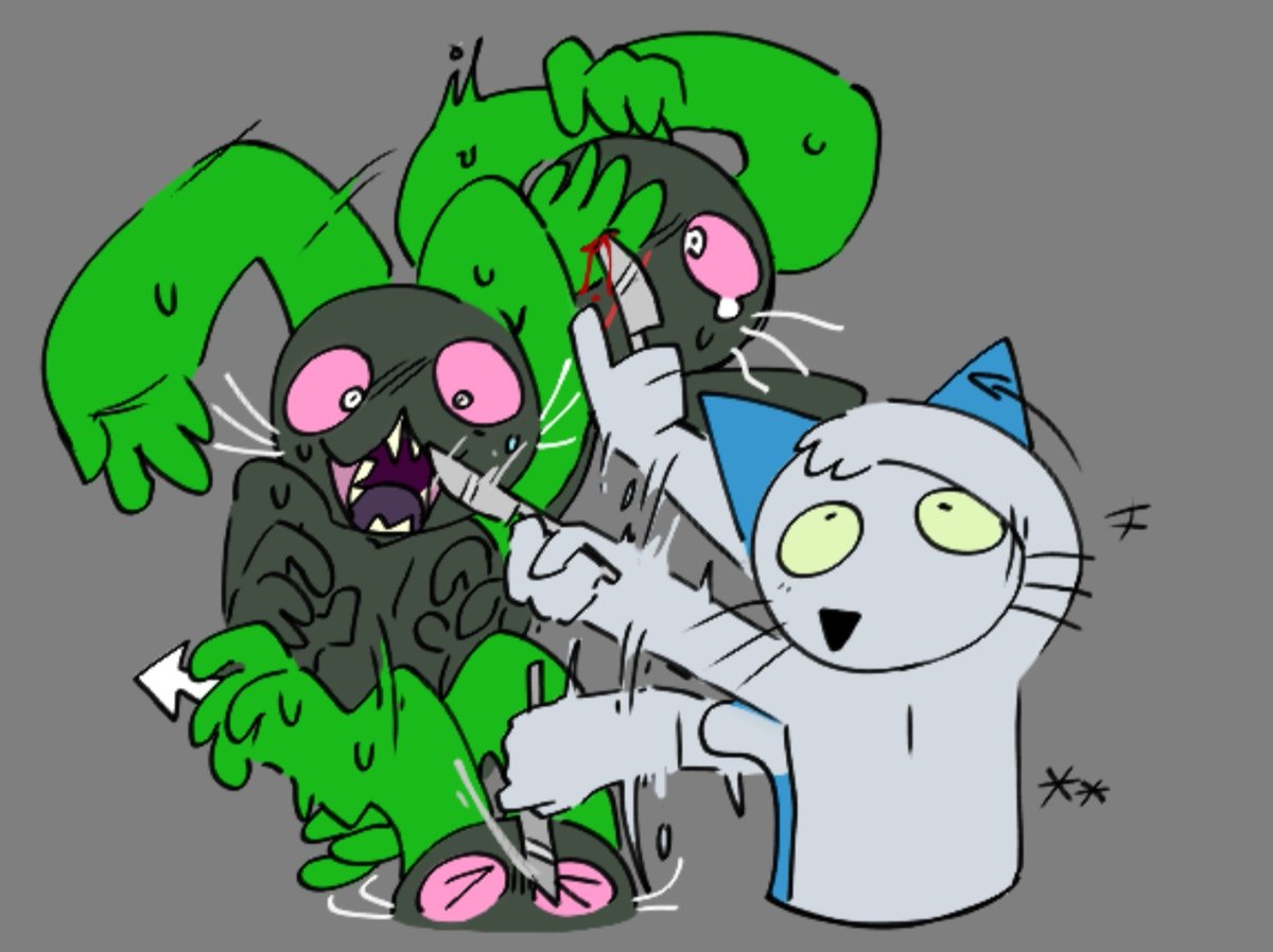 Quick(?) doodle #ねこのティーチくん #teachthecat