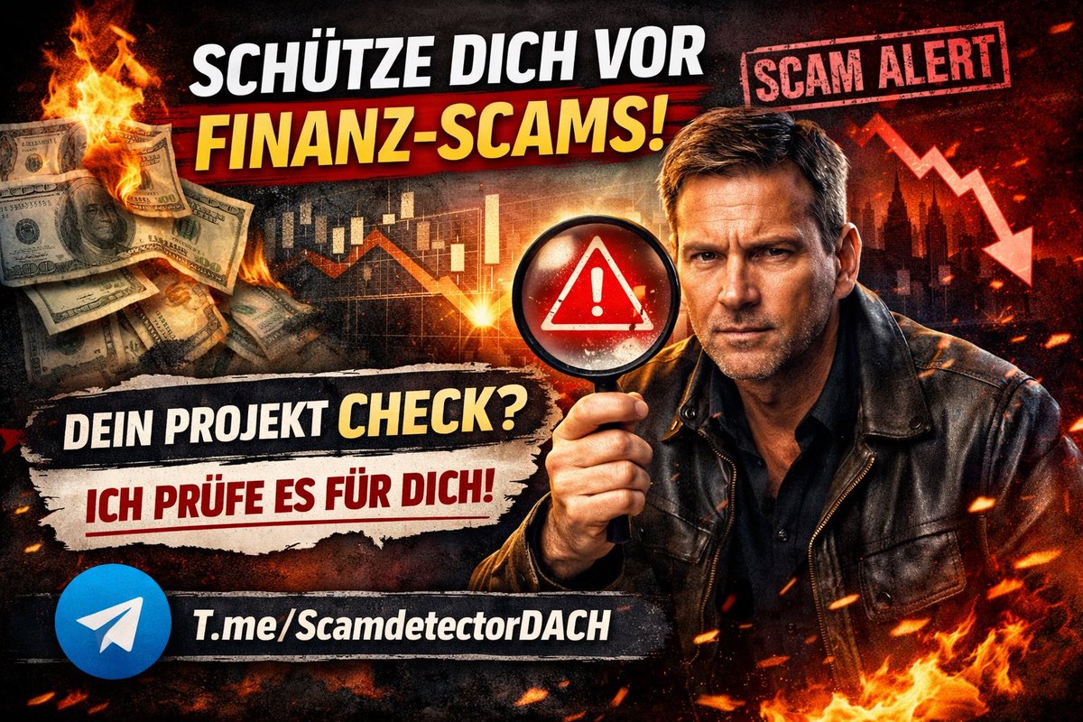 Ich bin selbst auf Krypto- und Investment-Scams hereingefallen. Es hat mich Geld gekostet – und die Augen geöffnet.
Heute prüfe ich Projekte kritisch und teile meine Einschätzungen offen.

Dafür gibt es einen eigenen Kanal:
👉 t.me/scamdetector_d…

Ich kann nicht jede Anfrage