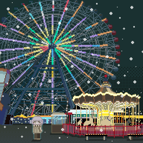 寂れた遊園地に行きたいな

#dotpict
#pixelart