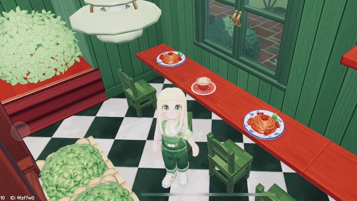 🍅TOMATO🍅
ミートソースパスタのお店🍝

壁掛けラックが使えるようになった！
カウンターに丁度良いアイテム欲しかったんだ〜

#ハートピア
#Heartopia
#ハートピアスローライフ