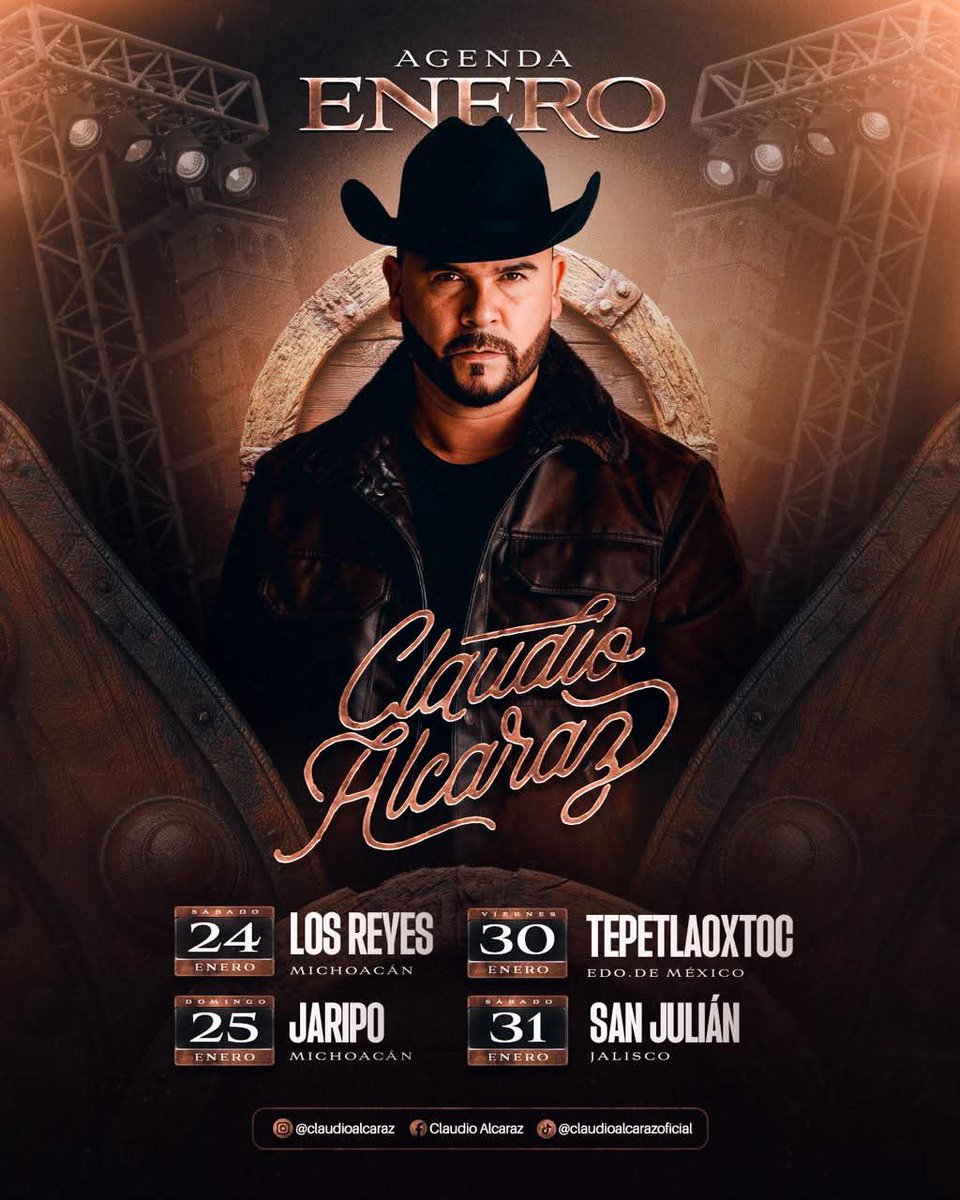 HugoCesarRami11's tweet photo. Agenda De Los #Fiestones Del Mes De Enero
a Cual #Fieston Vas a Acompañar a #ElSeñorDeLosFiestones
@ClaudioAlcaraz y Su #BandaLaMundial🌎🎶 https://t.co/c7S4yah4nt