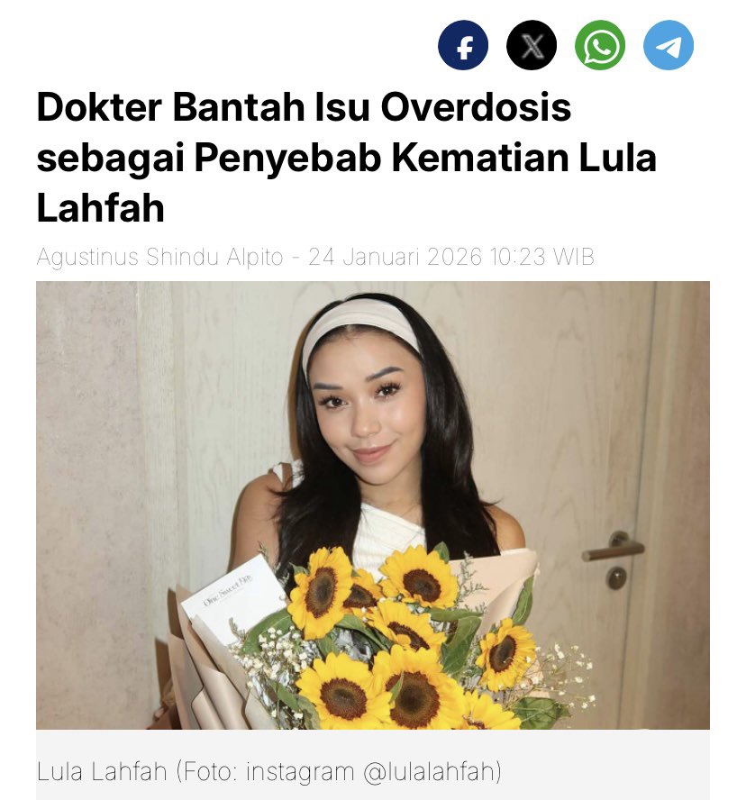 txtdrimedia's tweet photo. jawaban dari rumor yg beredar

“Berdasarkan hasil pemeriksaan laboratorium &amp; toksikologi, tidak ditemukan zat adiktif, alkohol ataupun obat-obatan terlarang di dalam tubuh pasien. Jadi dipastikan kematian tidak disebabkan overdosis,” ujar dr. Haryanto, https://t.co/J7A4d4ze28 https://t.co/tWOM6IRG2g