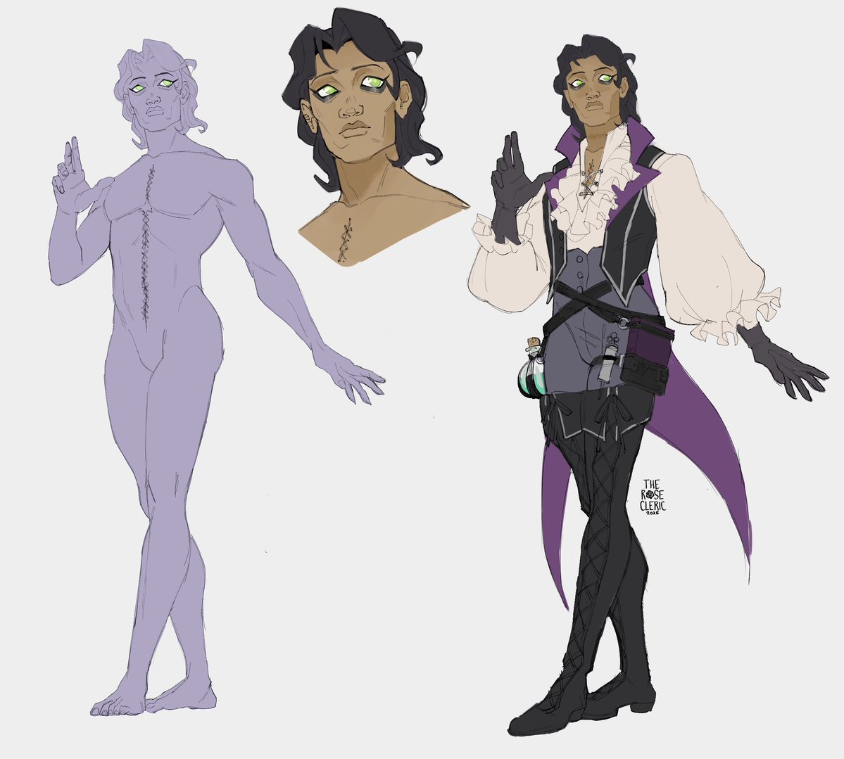 therosecleric's tweet image. mind if i play dress-up with Occtis? 💜💀