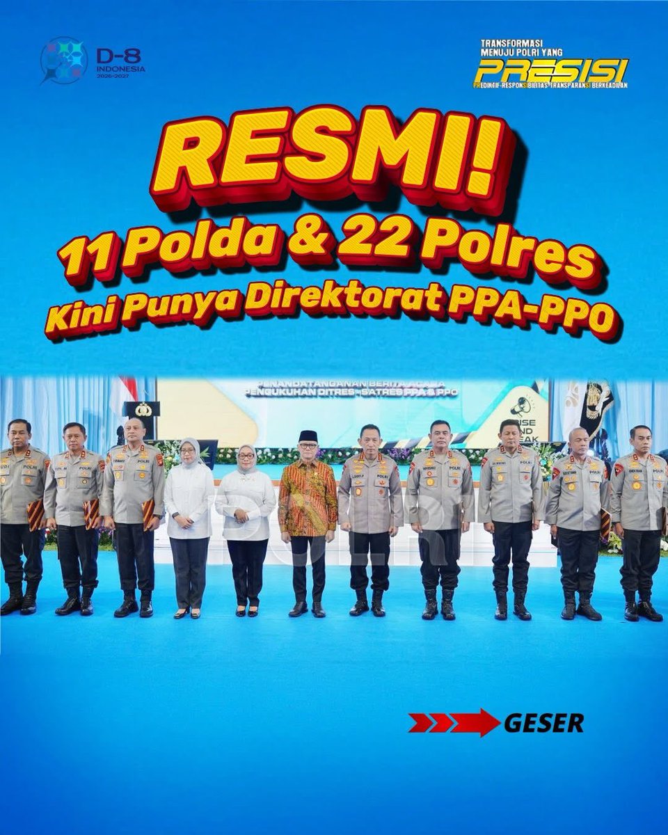 LautHumas's tweet image. Polri resmi meluncurkan Direktorat PPA-PPO di 11 Polda dan 22 Polres. Langkah ini diambil untuk memastikan kelompok rentan mendapatkan keadilan dan perlindungan hukum yang maksimal.