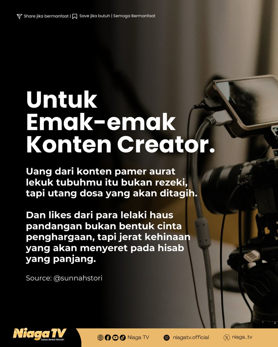 Tak apa jika ingin menjadi konten kreator, tapi sebagai muslim kita tetap harus mengetahui batasan sesuai syariat yang diperbolehkan. 

Wallahu'alam

#Sunnah #reminder #Islam #quote