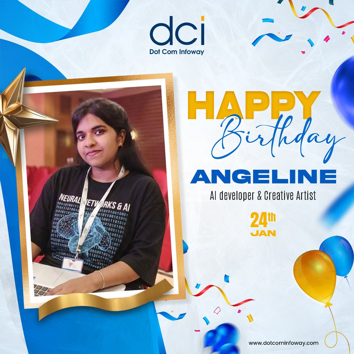 Join us in wishing a very Happy Birthday to Angeline! 🎂🎉

Your creativity, passion for AI, and artistic flair truly make a difference. We’re grateful to have you as part of the DCI team and wish you a year filled with innovation, success, and happiness ahead! 🌟

#TeamDCI