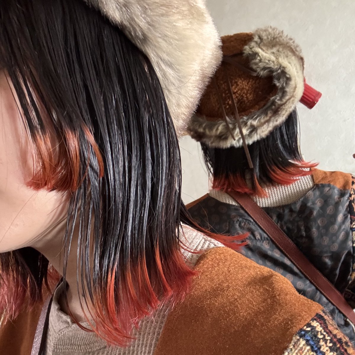 1caaa's tweet image. カラーしてきた！とても可愛い色！かなりビビッドなオレンジ！
行きつけの美容師さんに「社会に馴染む方と馴染まない方、どっちが良い？」と聞かれて馴染まない方を選びました◎いつもありがとうございます🙏✨