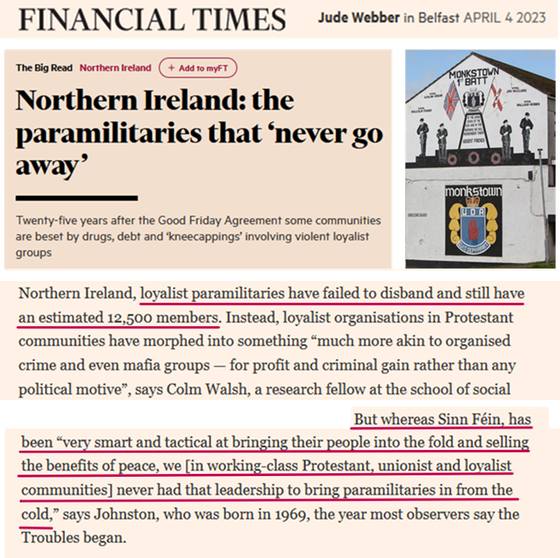 LarsNotViking's tweet image. And Sinn Fein is doing a very good job at that. 
It is now the job of unionist politicians to disband their sectarian terrorists the UVF and UDA who remain a sectarian cancer across NI communities, politics and business. 
The Financial Times reports that to date unionists never…