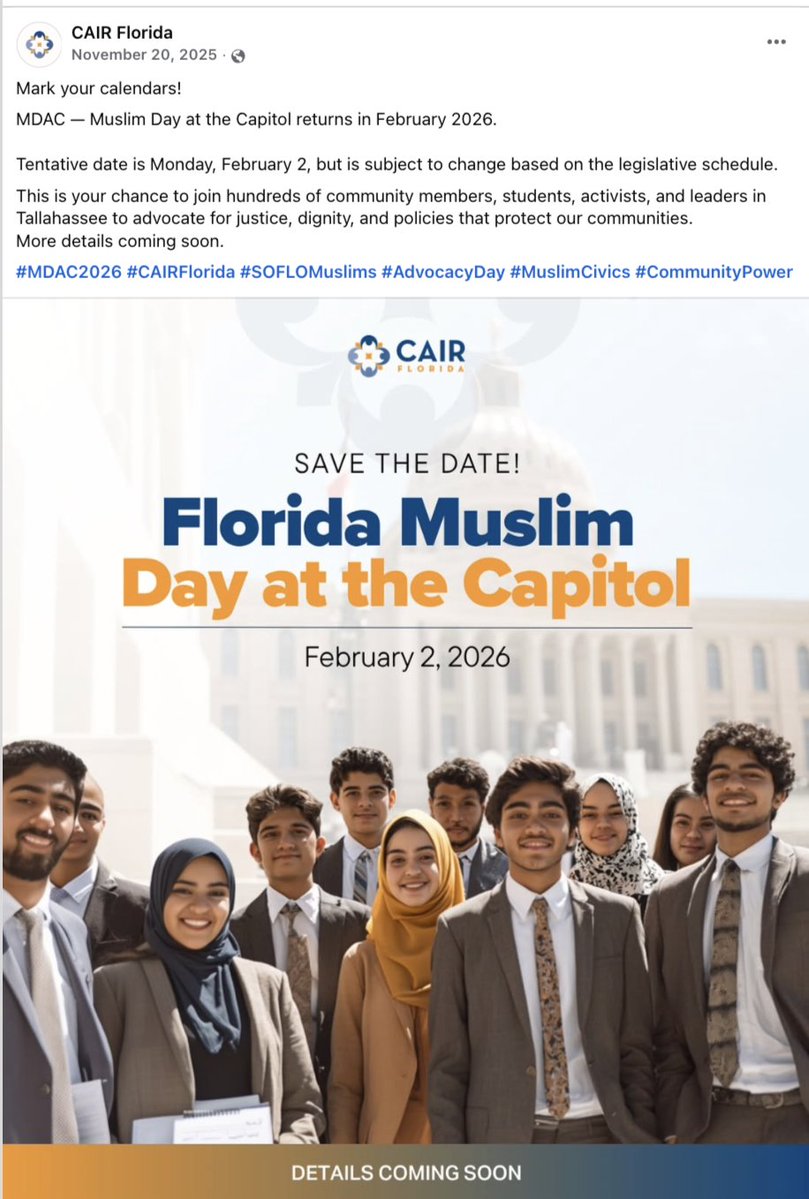 AmyMek's tweet image. 🚨ALERT: Florida Is Being Openly Defied 

Florida drew a red line - and CAIR just stepped over it.

Attorney General James Uthmeier issued a clear warning:

No city, county, or local entity may use public resources for anything affiliated with CAIR -  Florida’s designated foreign…