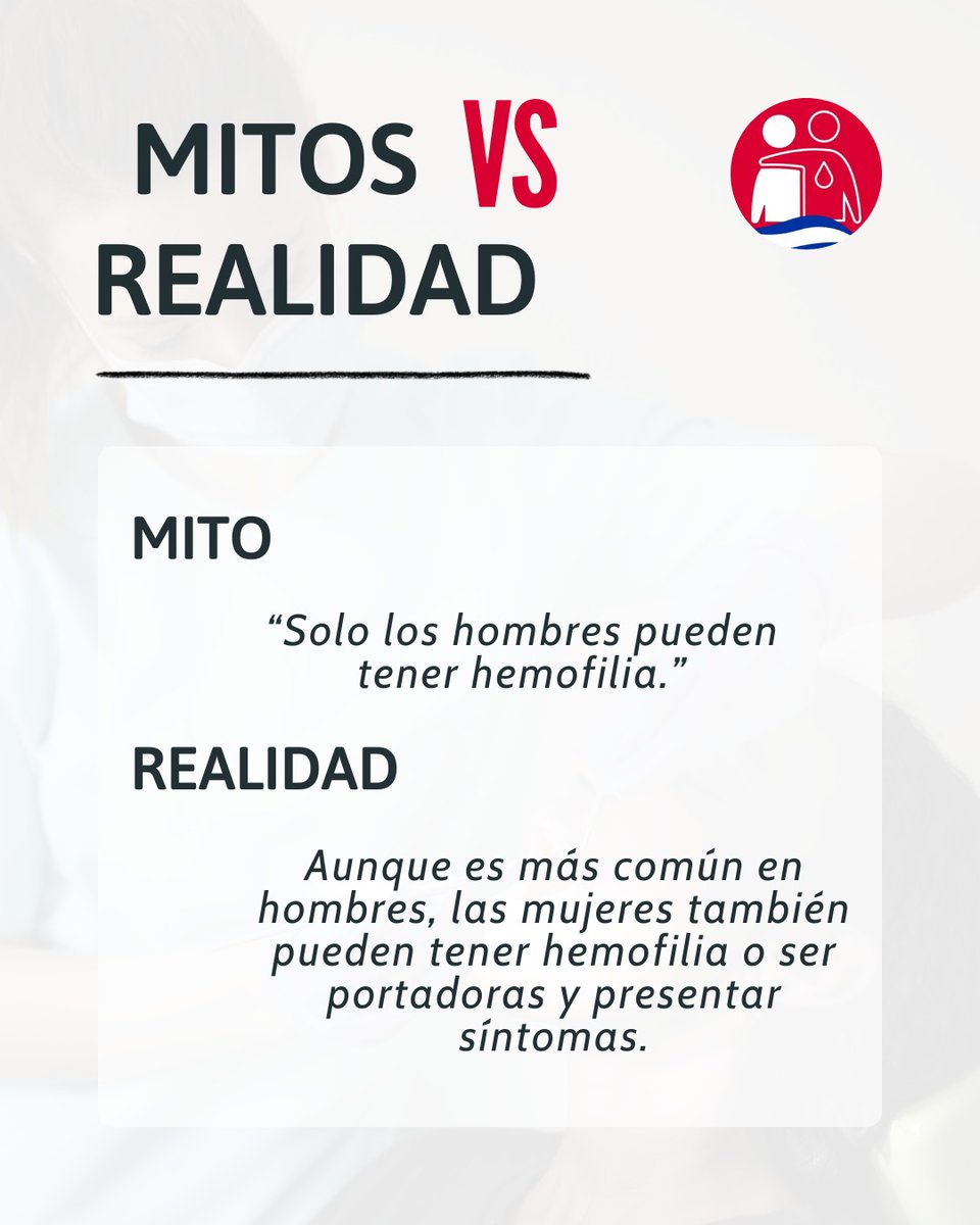 funsalhe's tweet photo. ¡Seguimos con nuestra serie "Mitos vs Realidad de la Hemofilia"! 🧠💬 Gracias por acompañarnos en este recorrido educativo. Si te sorprendió alguno de los mitos anteriores, prepárate para los siguientes... ¡porque aún hay más que desmentir! https://t.co/WHMZjch7TS
