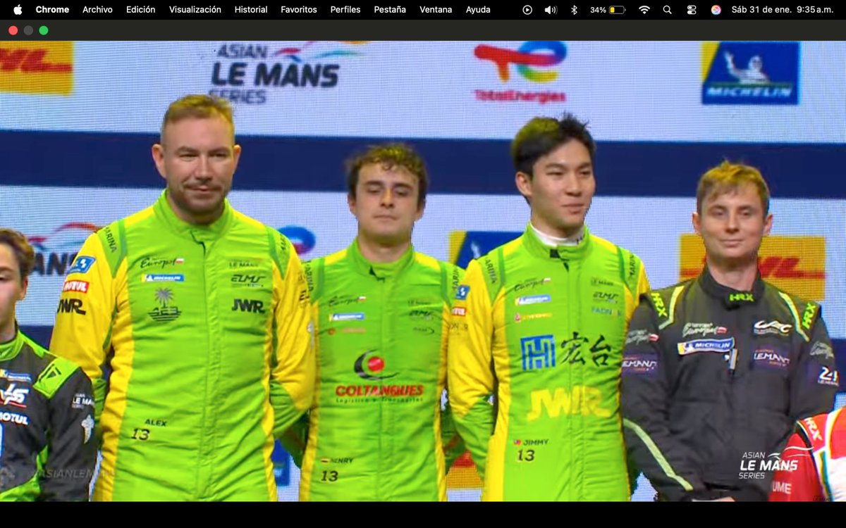 Brillante victoria del piloto colombiano Henry Cubides  y su equipo Inter Europol  Competition en la carrera 1 de la segunda ronda de La Asian Le Mans Series, disputada en Dubái