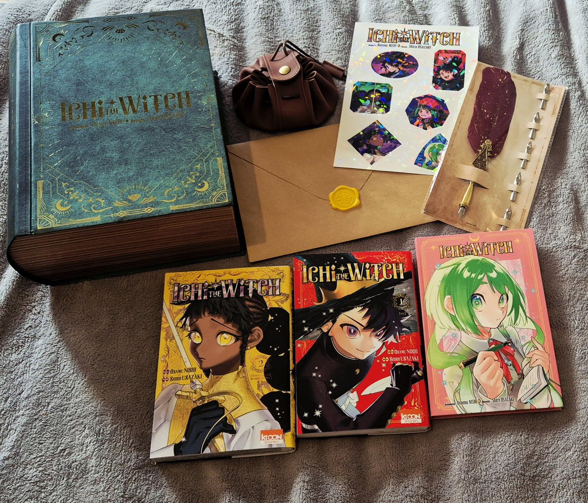 Merci vraiment à <a href="/ki_oon_Editions/">Ki-oon éditions</a> pour l'envoi de ce sublime kit de presse pour la sortie du manga Ichi The Witch en France ! 👀

Vous pouvez l'obtenir vous aussi en précommandant le tome 1 avec son édition collector ou classique ainsi que le tome 2 avant la sortie officielle le