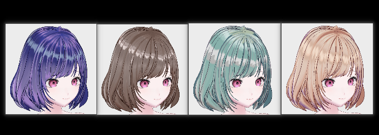 制作中のVRoidヘアテクスチャの一部（ラフ）