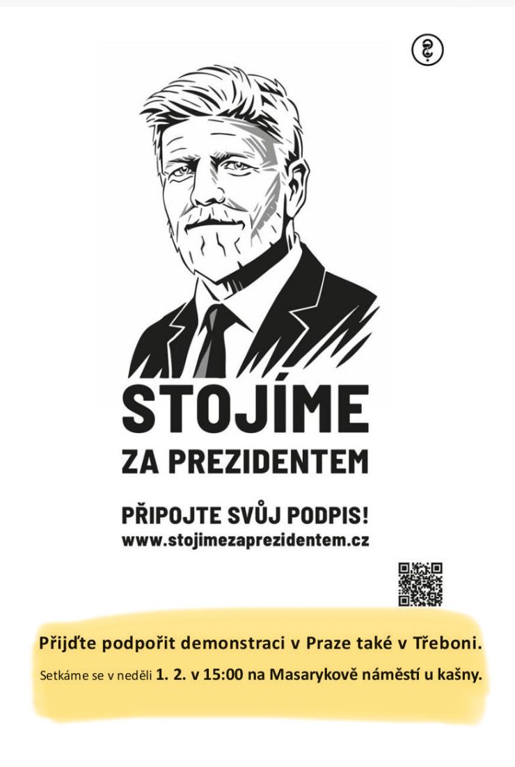 Třeboň stojí za prezidentem! ✌️✌️❤️❤️ Kdo nemůže do Prahy, šup do Třeboně.  Já tam budu i se zmijovkou a flanelkou. ✌️✌️❤️❤️