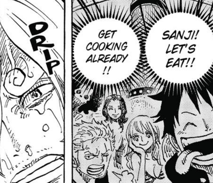 Dracule_Wihawk's tweet photo. #ONEPIECE

Zoro ordering Sanji to get his ass in the kitchen in Sanji's memories will never not be funny to me 😭 https://t.co/MAm1vH3eMf