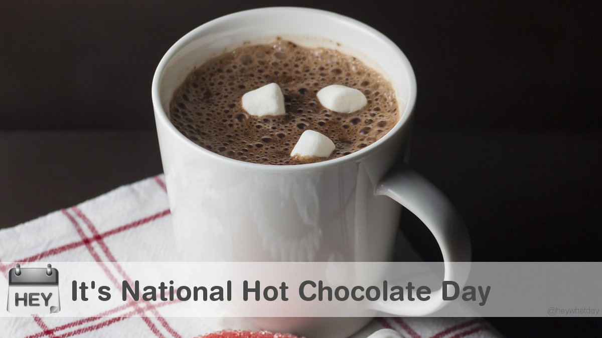 HeyWhatDay's tweet image. It's National Hot Chocolate Day! 
#NationalHotChocolateDay #HotChocolate #HotChocolateDay