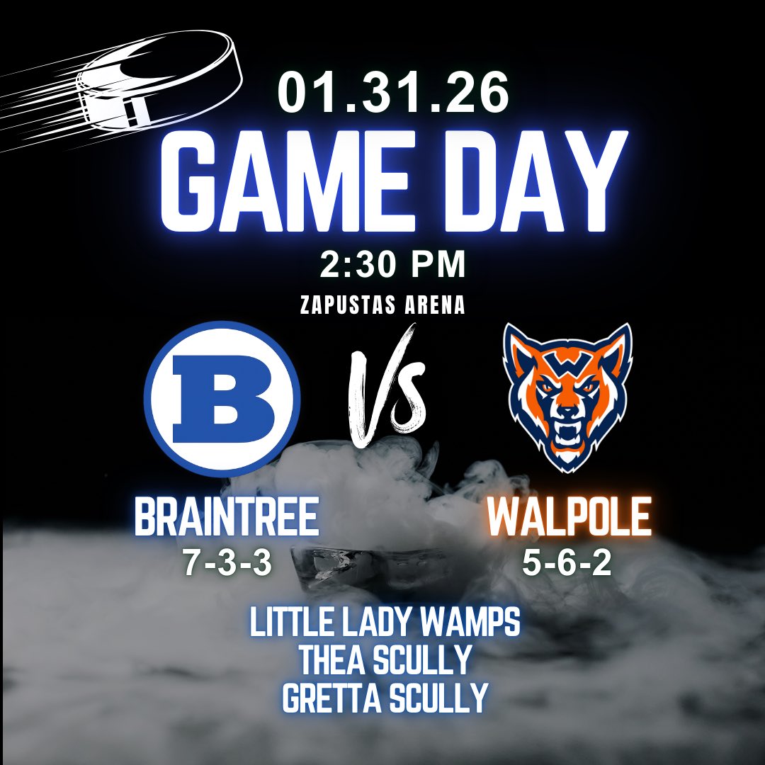 ‼️Game Day‼️

Lady Wamps take on Walpole at 2:30!  See you at the Zap ⚡️ 

<a href="/BraintreeWamps/">Braintree Athletics</a> <a href="/T_Mulherin/">Tom Mulherin</a> <a href="/GlobeSchool/">Globe Primary School</a>