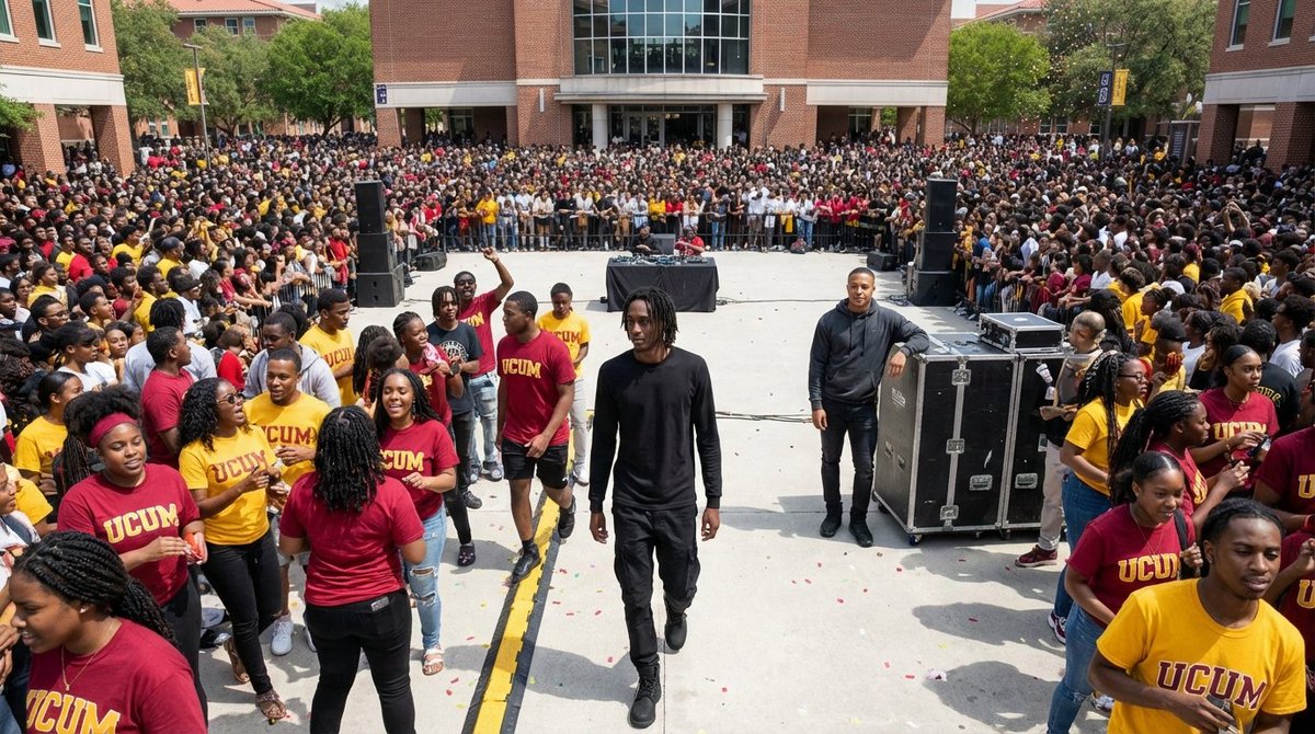 NewdContent's tweet photo. Blending into the chaos, DelRoy moves through the sea of UCUM students, his target fixed on the calm center of the storm where Bishop waits. https://t.co/oKXqiYpeIM