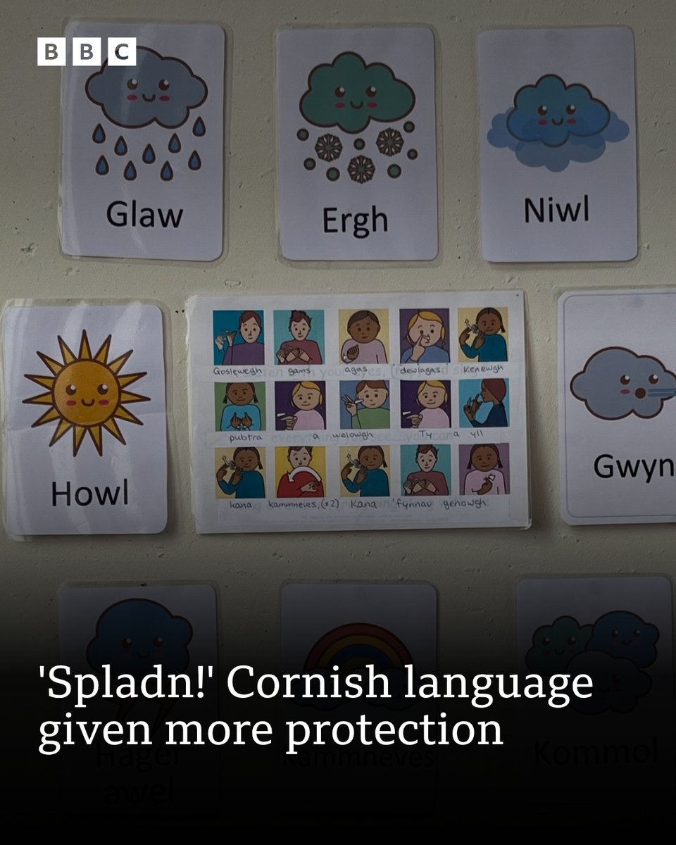 BBCCornwall's tweet photo. The move gives Kernewek the same level of protection as the Welsh language: https://t.co/WsMfmdMz5e https://t.co/rsdMgKuX3R