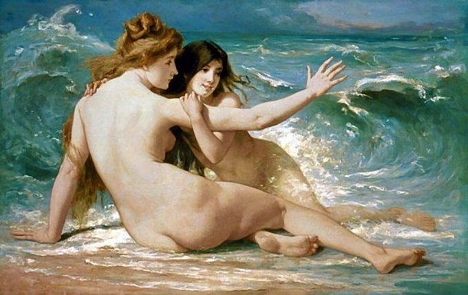 xmuse_'s tweet photo. Nicolas Auguste Laurens - The Sea Nymphs, 1898 https://t.co/mx5UTcEtSq