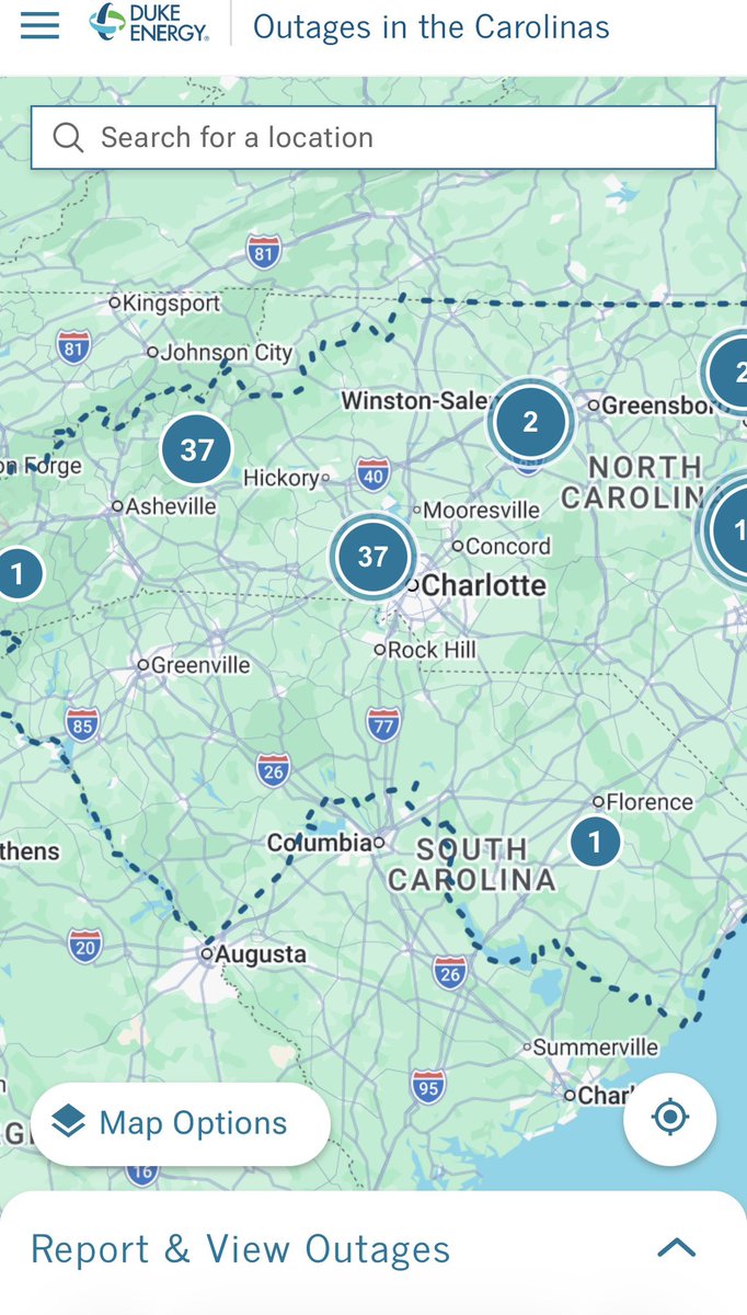 Few outages in the Carolinas currently. We could see scattered outages if wind picks up. Takes about 6-8” heavy wet snow to see power line issues. outagemap.duke-energy.com/#/current-outa… More storm ❄️ ⛄️ tips: duke-energy.com/safety-and-pre… <a href="/DukeEnergy/">Duke Energy</a> <a href="/DukeEnergyNC/">Duke Energy North Carolina</a> <a href="/DukeEnergySC/">Duke Energy South Carolina</a>