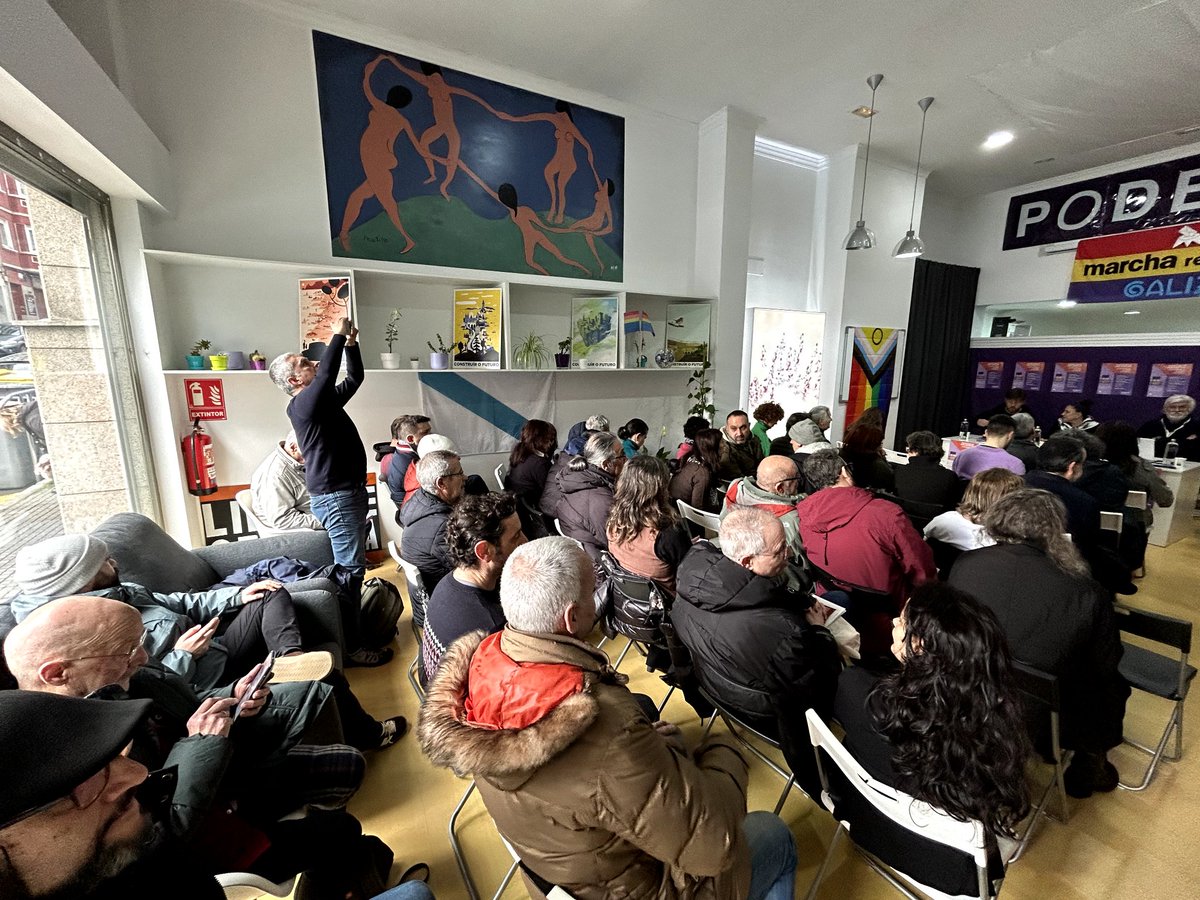 Hoxe abordamos a catástrofe habitacional con compañeiras doutros territorios e colectivos sociais. Fronte a quen apoia a especulación e os paraísos fiscais para os rentistas, defendemos medidas que protexan ás inquilinas, regulen o prezo do alugueiro e poñan fin a este roubo.