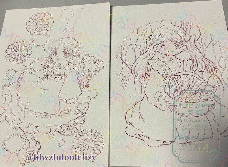 Post by ちまき/アナログイラスト展 2/14~3/15 on X: 2枚描いてる。