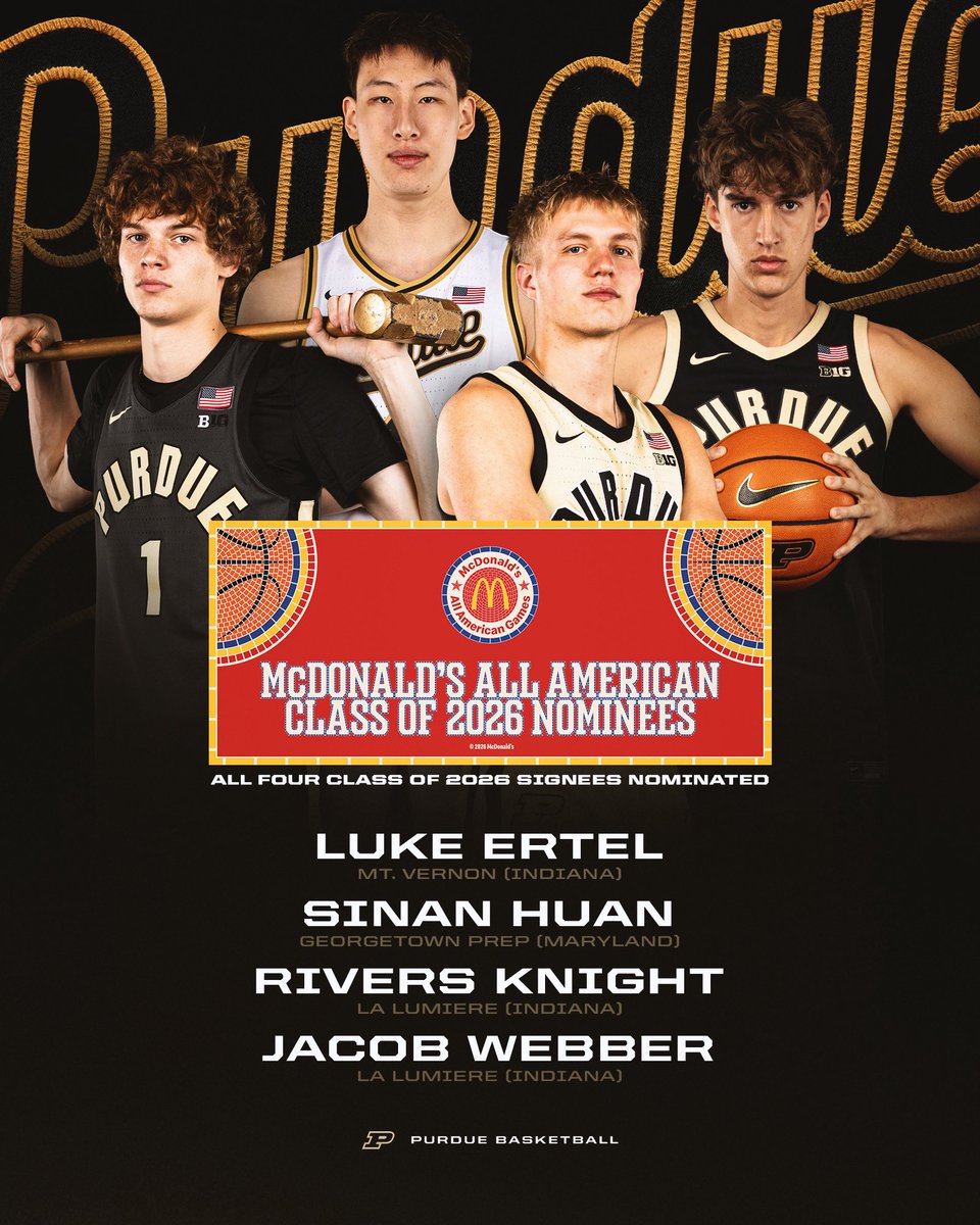 🍔 Burger Boys. 🍟

Four future Boilers nominated for <a href="/McDAAG/">McDonald's All American Games</a>.