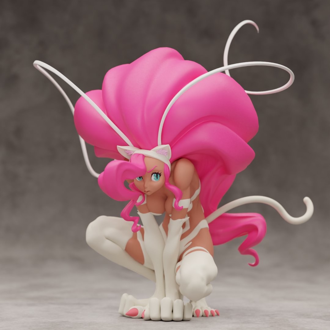 hekky113's tweet image. ワンフェスで出すフェリシアちゃん色々レンダリングしてみてるけど沼すぎる…日本のフィギア風だと最初のふわっと全光がそれっぽいけど、ヴァンパイアだし３枚目くらいのほうが好みだな～( ˘ω˘)