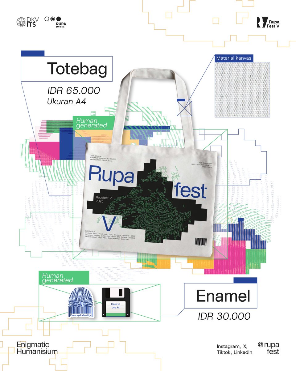 RupaFest's tweet photo. [ Rupamerch ]

Halo Rupafriends! 👀

Kini, Rupafest V menghadirkan merchandise sebagai bagian kecil dari perjalanan Rupafest V, sebuah kenang-kenangan sederhana dari hari yang kita rayakan bersama di Rupafest V. https://t.co/qjPD4Y3AF1