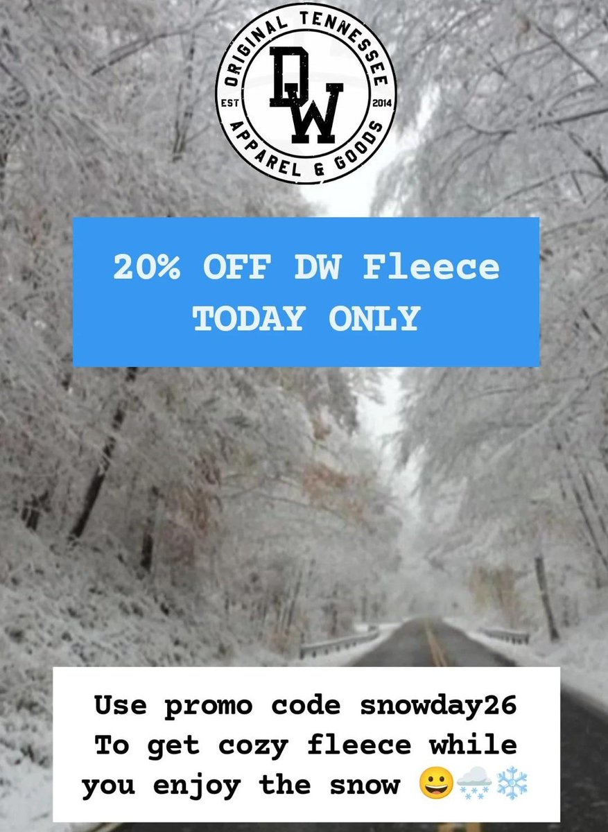 Snow day and NEW DW fleece on sale?! That's a great day 😁❄️🌨️
#TN #snowday #flashsale