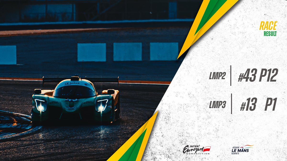 IE_Competition's tweet photo. What a win❗️Great race from our trio - Alex, Jimmy and Henry in the Ligier #13❗️A very strong start, clean driving without mistakes and consistently quick pace resulted in the second podium of this year’s Asian Le Mans Series - P1🏆 👊
This time, luck wasn’t on the side of Nolan, Bijoy and Georgios. An unfortunate sequence of events during the safety car period, combined with a 10-second penalty, dropped the yellow-and-green Oreca out of the leading group.
Tomorrow we’re back in the fight - the second race at Dubai Autodrome awaits, along with another chance to score valuable points💪
Keep your fingers crossed💛💚
#IEC | #ALMS | #4HDubai