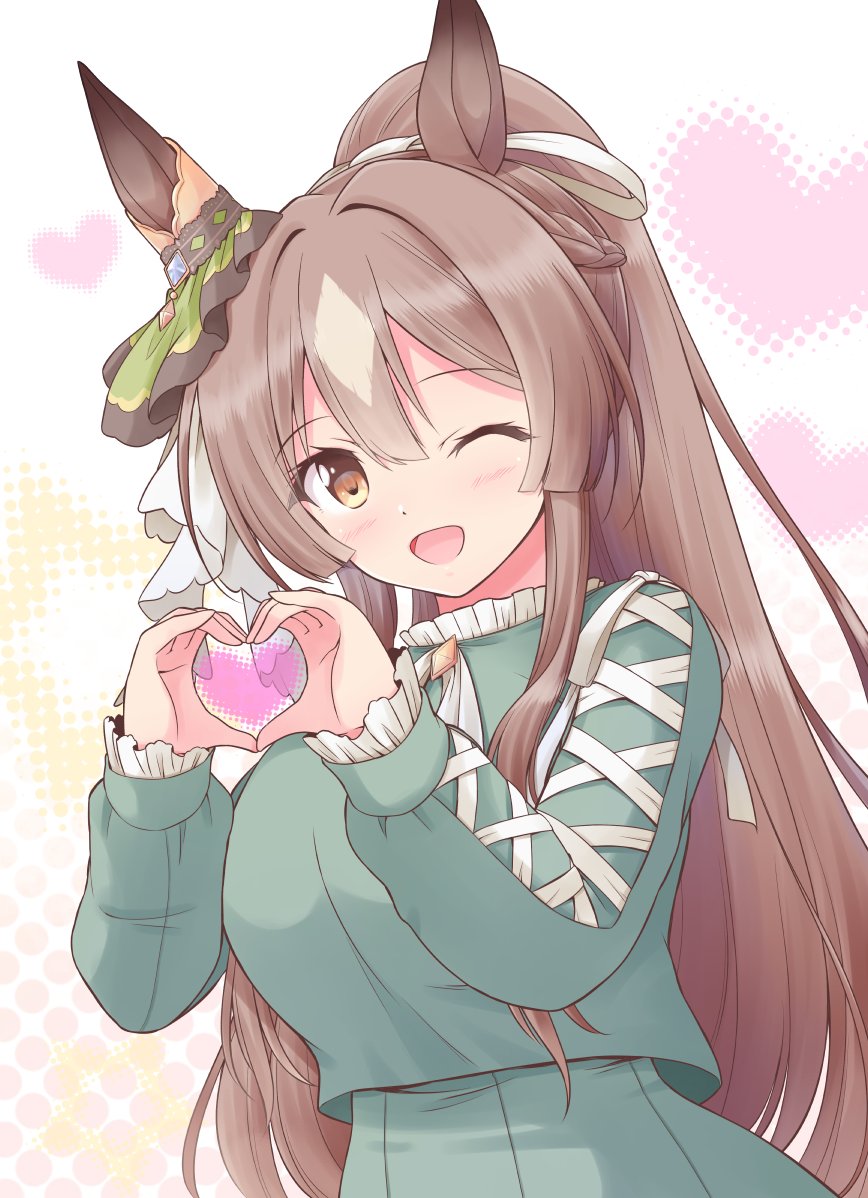 サトノダイヤモンド(ウマ娘) 「ポニテでハートなダイヤちゃん 1日遅れだけど、お誕生日おめでとう! #ウマ娘 #」|静奈かえで@C101新刊委託中＆FANBOX始めました！のイラスト