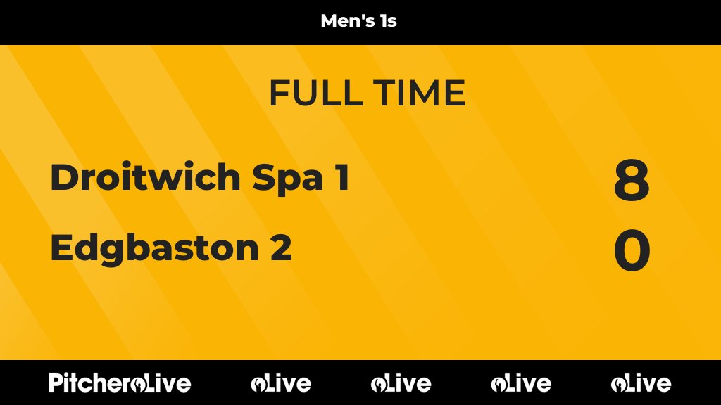 FULL TIME: Droitwich Spa 1 8 - 0 Edgbaston 2
#DROEDG #Pitchero
dshc.org.uk/teams/95571/ma…