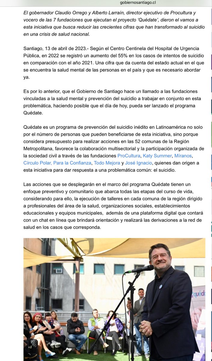 fedoraletelier's tweet image. 🛑2023,  $1.700.000.000 en #CasoConvenios se aprobó con Orrego Gobernador recursos en programa para prevenir suicidios y pintar murales
Director Ejecutivo #ProCultura Alberto Larrain Psiquiatra 
En foto momentos de festejos, sabrían que “dineritos” iban a ir a financiar campañas?