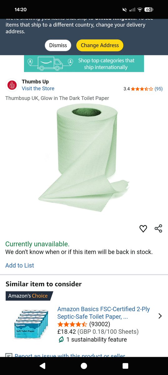 Might just be me, but I don't think a company called Thumbs Up should be selling toilet paper.