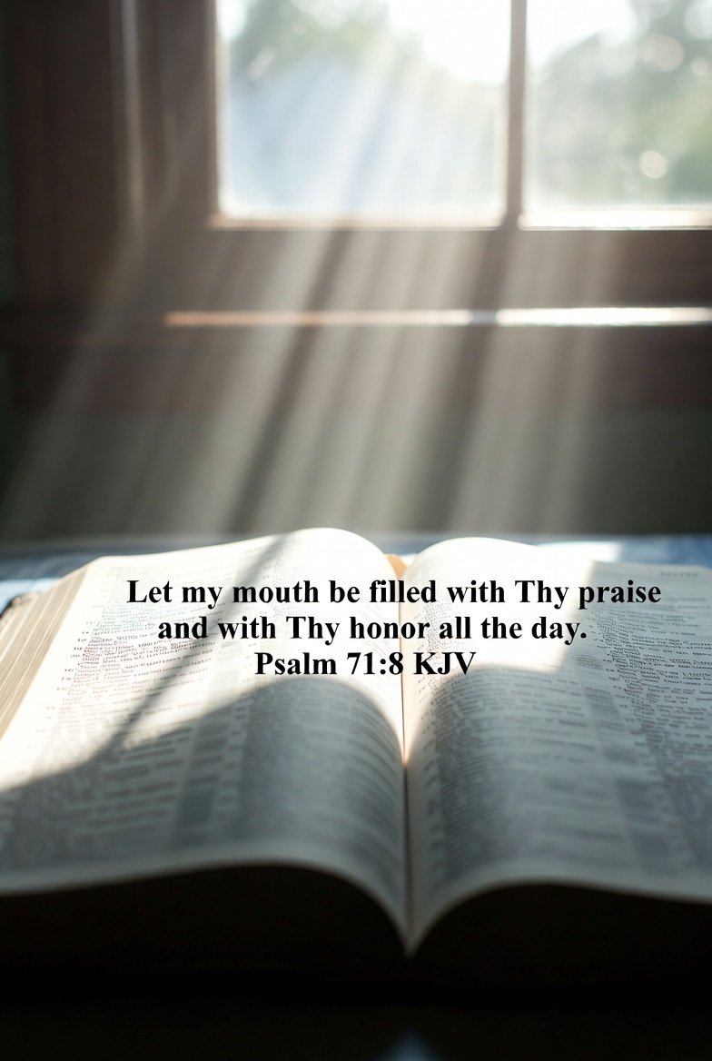 A great Saturday begins in God's Word.
"Let my mouth be filled with Thy praise and with Thy honor all the day." Psalm 71:8 kjv