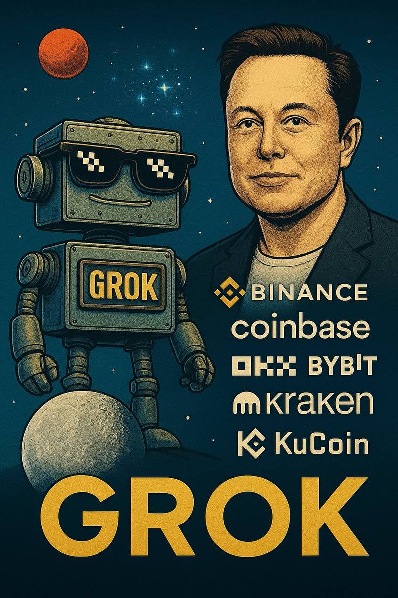 GROK MEME Rules No;1, Don’t Panic.

Ladyboys said it’s over, genius and legends OGs say it’s time, which part are you?

What if you wake up to see all this Big Exchange listing $GROK at once?

DYOR